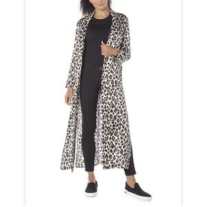 $498 ANATOMIE Italian Leopard Print Silk Duster Kimono Jacket Designer Wmn SMALL